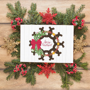 Carte Postale Horseshoe Christmas Wreath