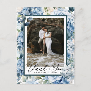 Carte Postale Hortensia Bleu   Remerciement Photo