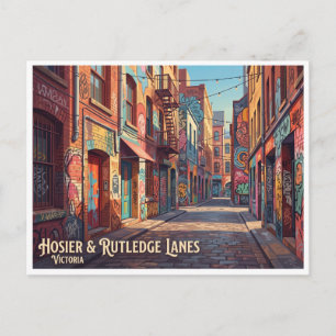 Carte Postale Hosier Lane et Rutledge Lane Melbourne Australie