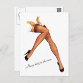 Carte Postale Hosiery vintage Femme Pin-Up Stockings (Devant / Derrière)
