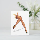 Carte Postale Hosiery vintage Femme Pin-Up Stockings (Debout devant)