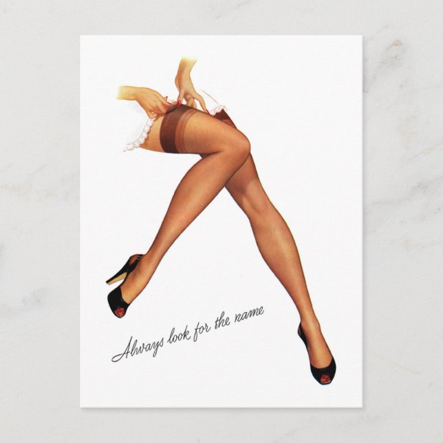 Carte Postale Hosiery vintage Femme Pin-Up Stockings (Devant)