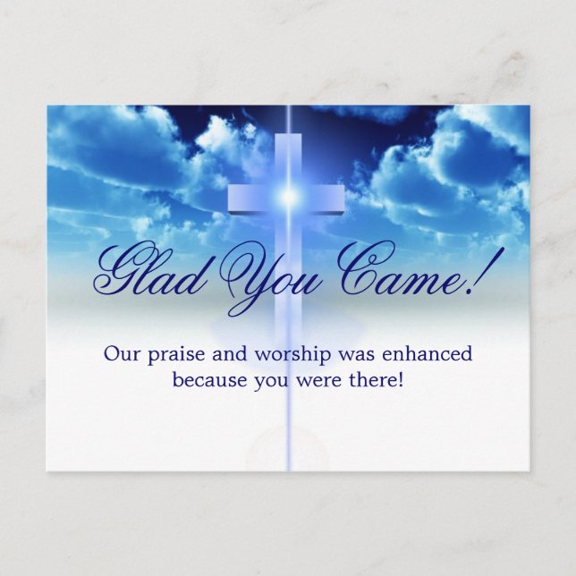 Carte Postale Hospitality: Illuminated Cros "Glad You Came" Card (Devant)