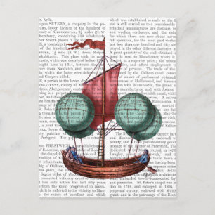 Carte Postale Hot Air Balloon Airship With Red Sail