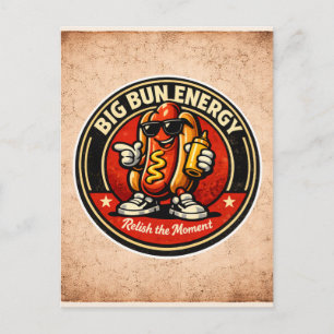 Carte Postale Hot Dog - Big Bun Energy - Amoureux de la nourritu