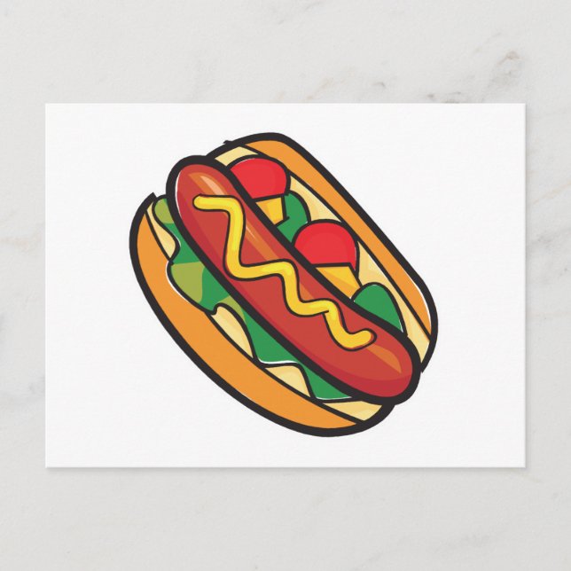 Carte Postale hot dog dans un pain (Devant)