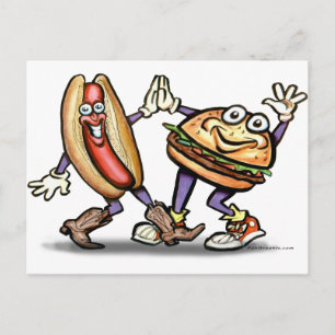 Carte Postale Hot Dog n Hamburger