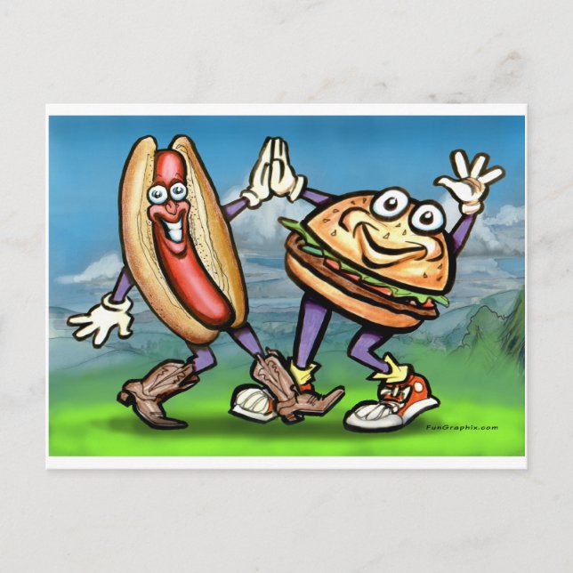 Carte Postale Hot Dog n Hamburger (Devant)