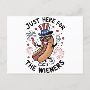 Carte Postale Hot Dogs du 4 juillet USA Drapeau américain Patrio