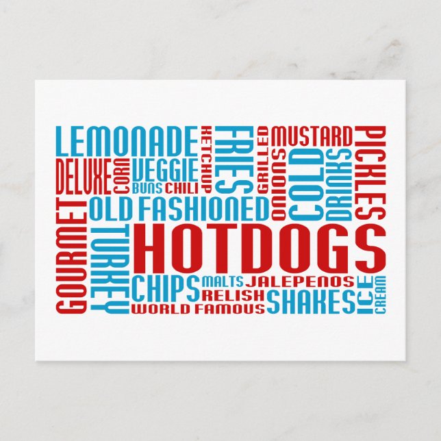 Carte Postale hot dogs tchitChat (Devant)