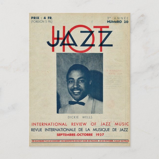Carte Postale Hot Jazz France 1937 (Devant)