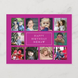 Carte Postale Hot rose Anniversaire photo Collage Anniversaire