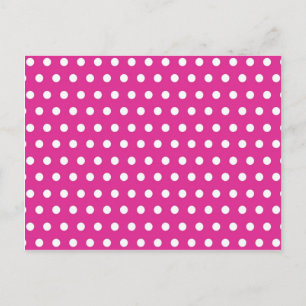Carte Postale Hot rose Fuchsia et blanc Pois Motif cadeau