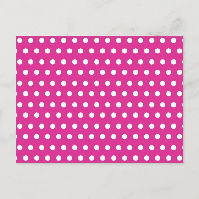 Carte Postale Hot rose Fuchsia et blanc Pois Motif cadeau (Devant)