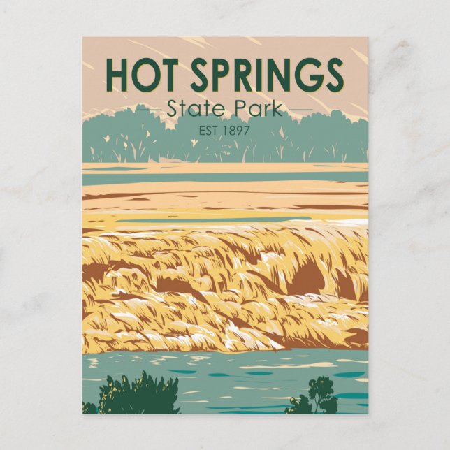 Carte Postale Hot Springs State Park Wyoming Vintage (Devant)