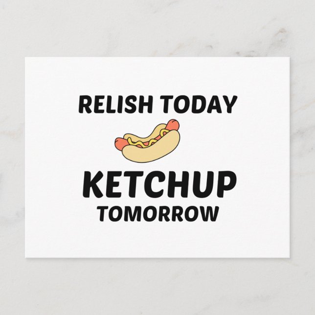 CARTE POSTALE HOTDOG RELISH KETCHUP (Devant)