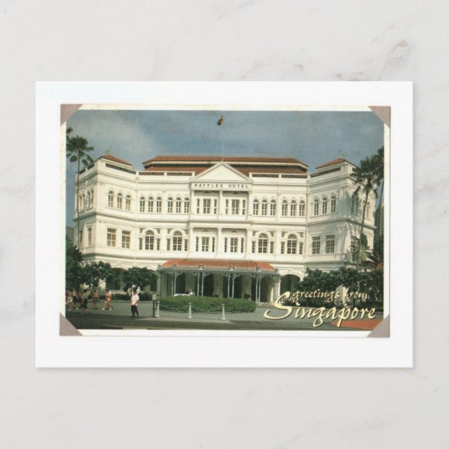 CARTE POSTALE HÔTEL À SINGAPOUR RAFFLES (Devant)