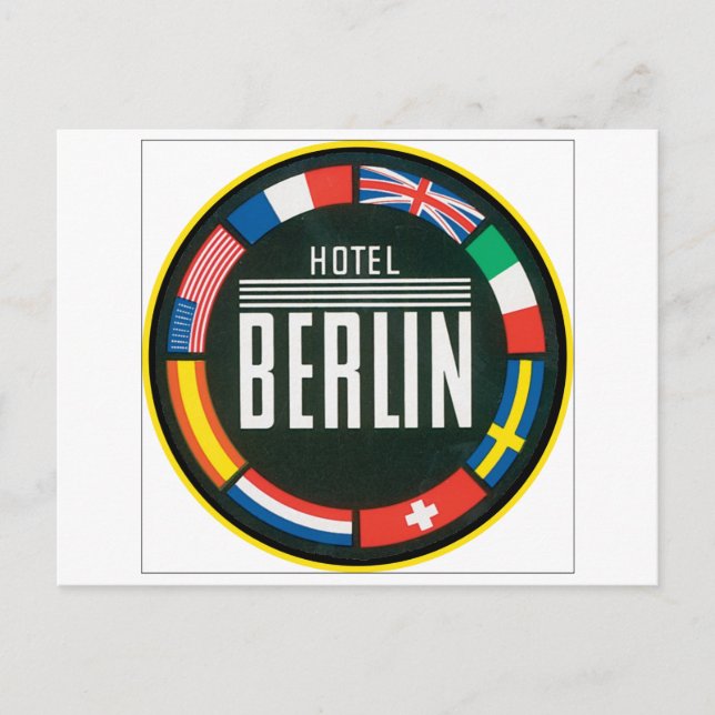 Carte Postale Hotel Berlin Étiquette bagage (Devant)