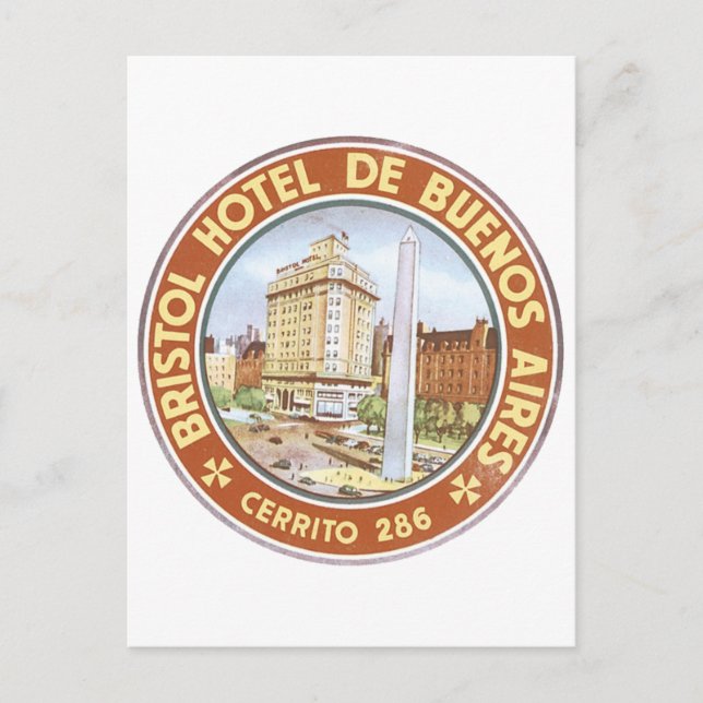 Carte Postale Hôtel Bristol de Buenos Aires (Devant)