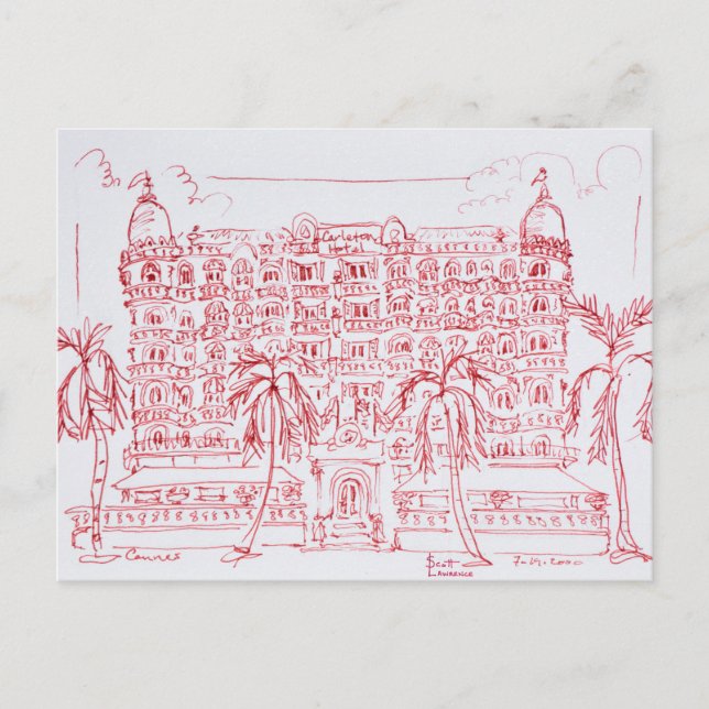 Carte Postale Hôtel Carlton, Cannes, France (Devant)