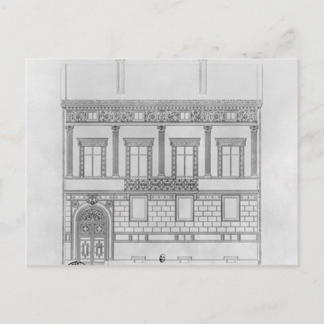 Carte Postale Hôtel de Pourtales, façade, 1850 (Devant)