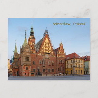 Carte Postale Hôtel de ville de Wroclaw en Pologne Architecture
