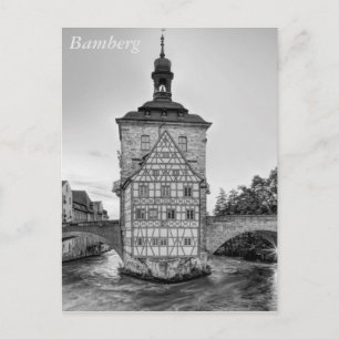 Carte Postale Hôtel de ville et pont Obere à Bamberg