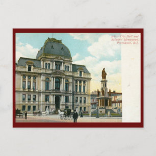 Carte Postale Hôtel de ville, Providence, RI Vintage