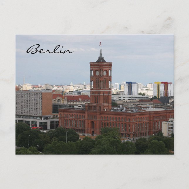 Carte Postale hôtel de ville rouge (Devant)
