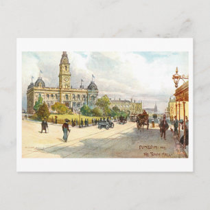 Carte Postale Hôtel de ville vintage, Dunedin, Nouvelle-Zélande