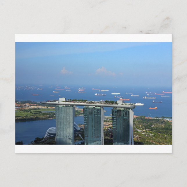 Carte Postale hôtel en forme de bateau de luxe Marina Bay Sands (Devant)