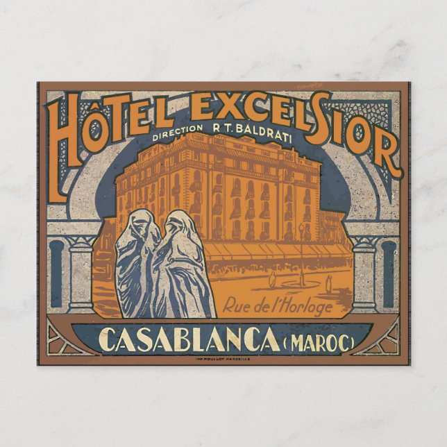 Carte Postale Hotel Excelsior Casablanca (Maroc), Vintage (Devant)