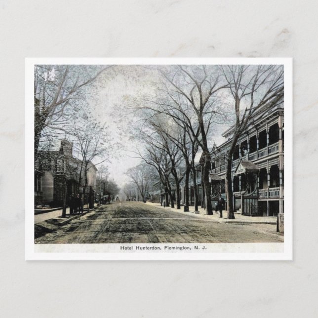 Carte Postale Hôtel Flemington NJ Hunterdon 1910s (Devant)