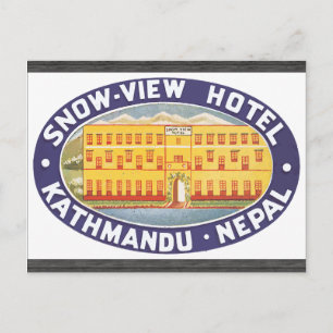 Carte Postale Hotel Kathmandu Nepal, Vue sur la neige, Vintage