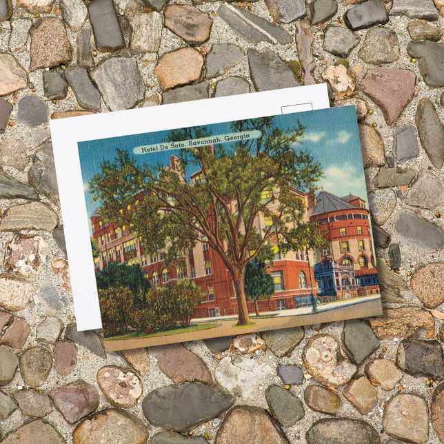 Carte Postale Hôtel Savannah GA, historique de Soto (Créateur téléchargé)