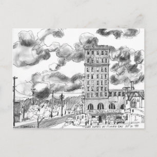 Carte Postale Hôtel Tioga par jour nuageux, Coos Bay, Oregon