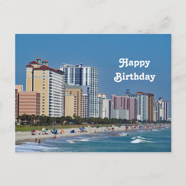 Carte Postale Hôtels de Myrtle Beach Photo Anniversaire (Devant)