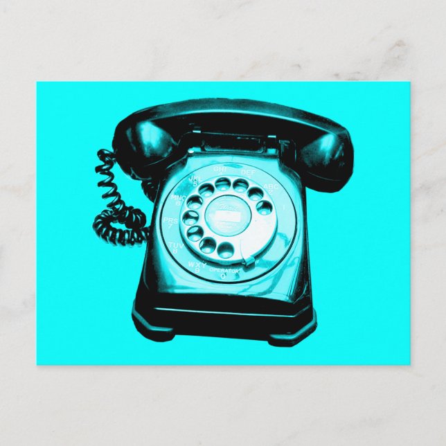 Carte Postale Hotline en Cyan (Devant)