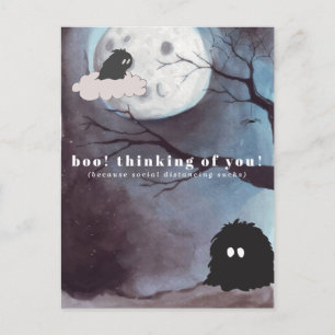 Carte Postale Hou! Je pense à toi Halloween mignon