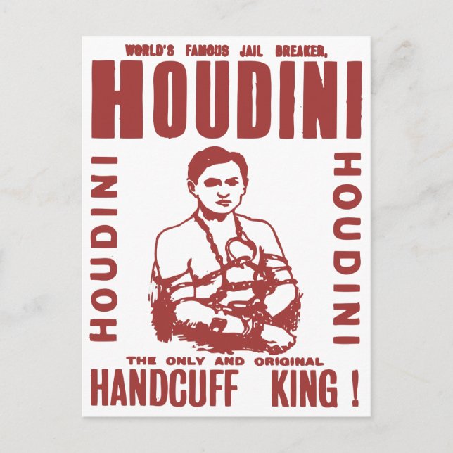 Carte Postale Houdini le roi menotté (Devant)