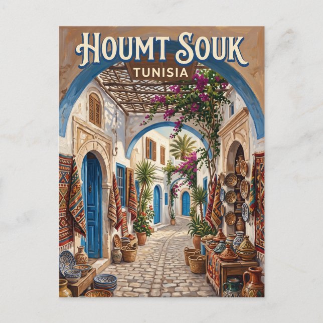 Carte Postale Houmt Souk Tunisie (Devant)