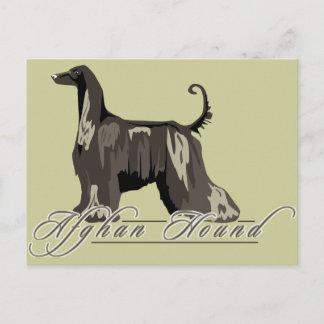 Carte Postale Hound Afghane, Détaillé, Noir