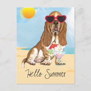 Carte Postale Hound Basset d'été