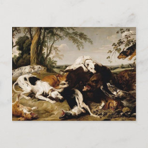 Carte Postale Hounds Pose un sanglier par Frans Snyders