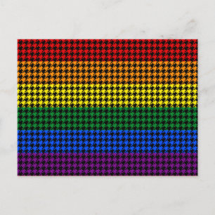 Carte Postale Houndstooth Pride sur un Arrière - plan noir