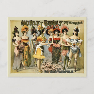 Carte Postale Hourly Burly Extravaganza et vaudeville vintage