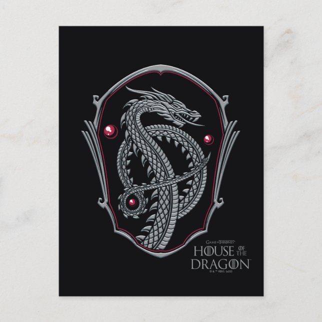 Carte Postale HOUSE of the Dragon | Silver Dragon Crest (Devant)
