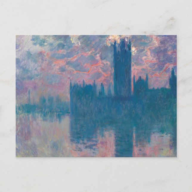 Carte Postale Houses of Parliament, Coucher de soleil par Claude (Devant)