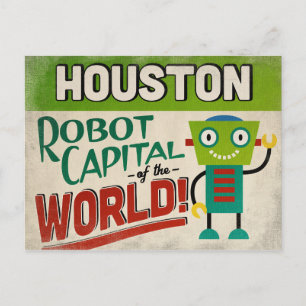 Carte Postale Houston Texas Robot - Vintage amusant
