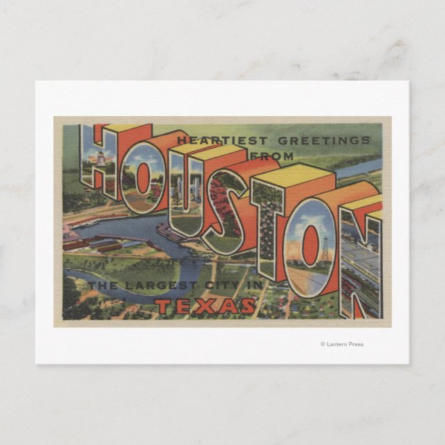 Carte Postale Houston, Texas - Scènes de grandes lettres 2 (Devant)